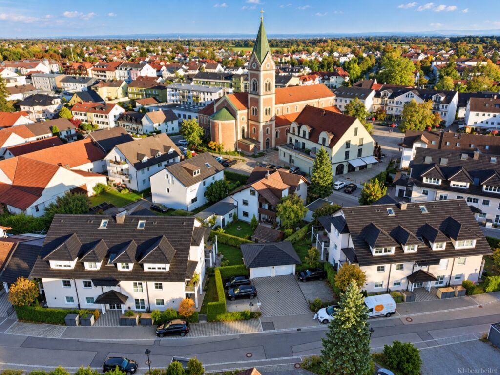 Drohnenaufnahme einer Immobilie im Raum München / Fürstenfeldbruck